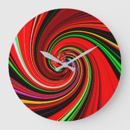 Grande Relógio de Design do Vortex Vermelho