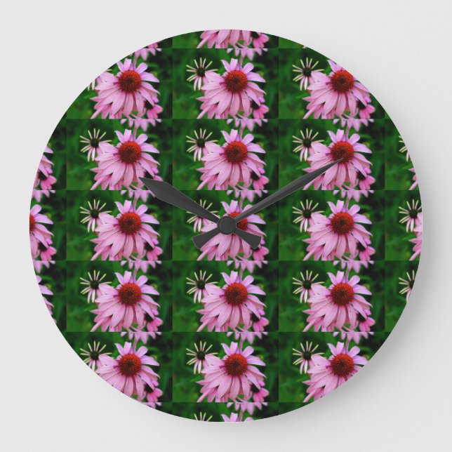Grande relógio de echinacea rosa (Frente)