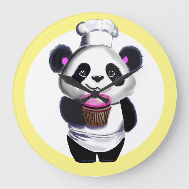 Grande Relógio de Enfermeiro Panda Bear (Frente)