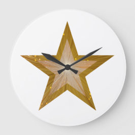Grande Relógio de estrelas "Dourado", branco