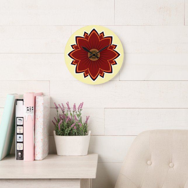 Grande Relógio de Flor - Design Floral (Sala de leitura)