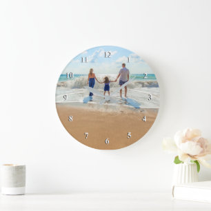 Grande Relógio de Foto Personalizado com Seu Design de Fo
