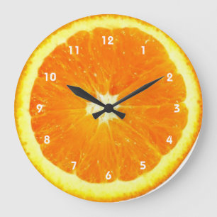 Grande Relógio de fruta laranja com números