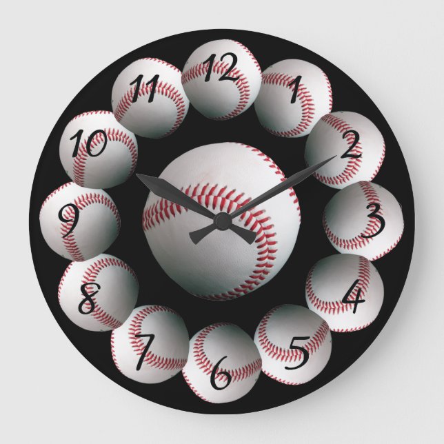 Grande relógio de fundo de beisebol (Frente)