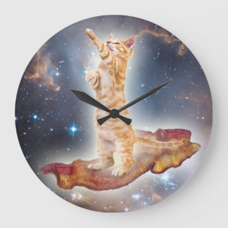Grande Relógio de Gato de Surfe de Bacon