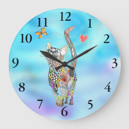 Grande Relógio de Gatos Bonito e Adorável