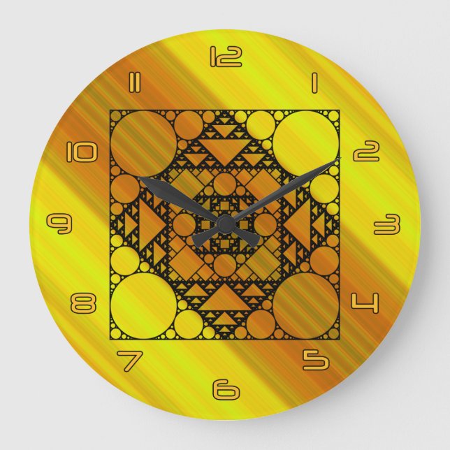 Grande Relógio de Geometria Fractal (Frente)