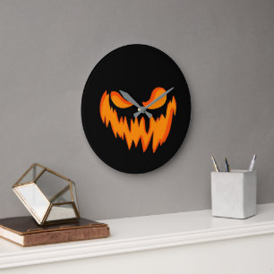 Grande Relógio de Halloween com rosto horrível