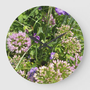 Grande Relógio de Jardim de Flor Silvestre Roxa Botânic