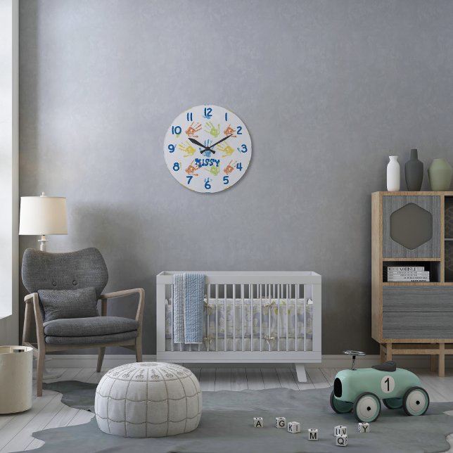 Grande Relógio de Mãos Coloridas Personalizadas (Criador carregado)