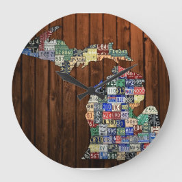 Grande Relógio de Mapa de Placas de Michigan