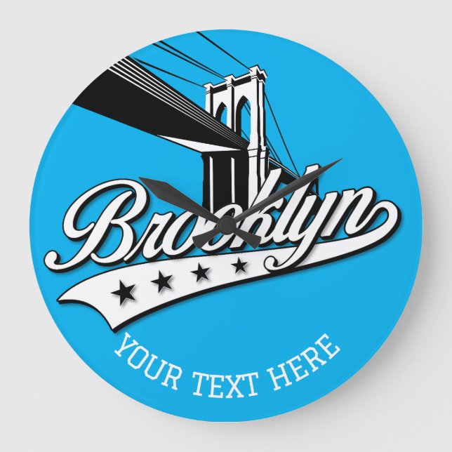 Grande Relógio de Modelo Swoosh Dourado do Brooklyn (Frente)