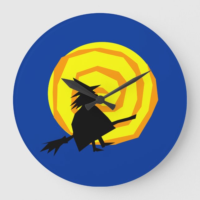 Grande Relógio de Muralha Cheia de Bruxas Halloween (Frente)