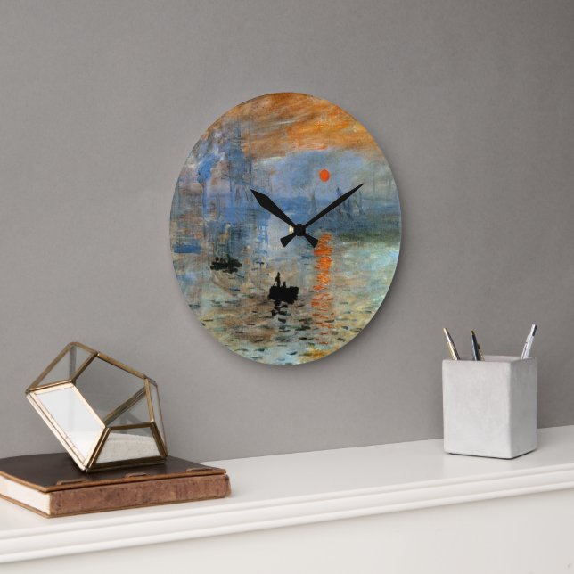 Grande Relógio de Muro com a Impressão de Claude Monet, S (Escritório)