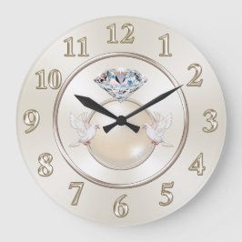 Grande Relógio de Muro de Casamento, Pássaros de Amor, Di