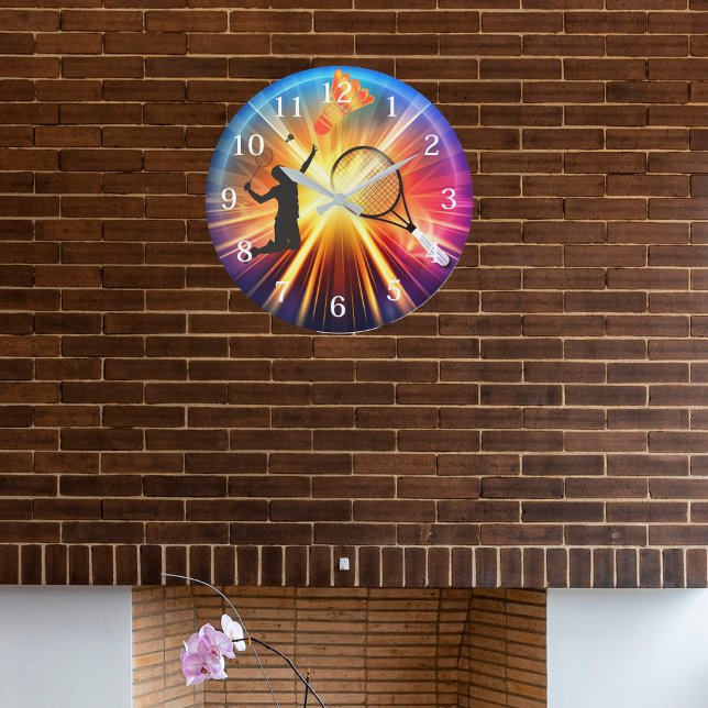 Grande Relógio de Muro do Entusiasta Badminton (Criador carregado)