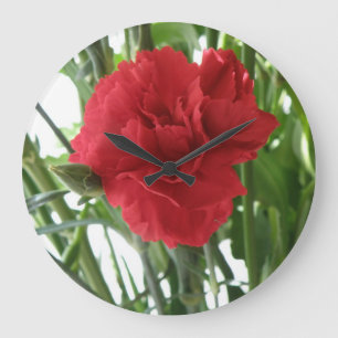 Grande Relógio de Muro Vermelho
