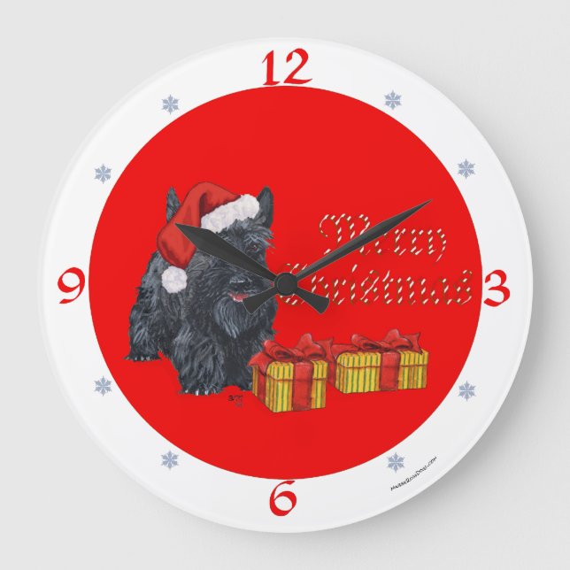 Grande Relógio de Natal do Terrier Escocês (Frente)