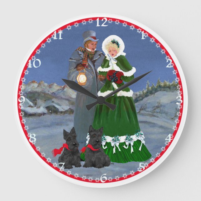 Grande Relógio de Natal dos Terriers Escoceses (Frente)