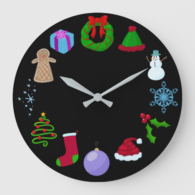 Grande Relógio De Natal Festivo E Bonito (Frente)