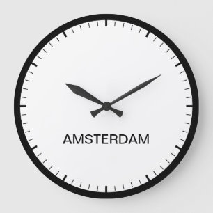 Grande Relógio de Newsroom do Fuso Horário de Amsterdã
