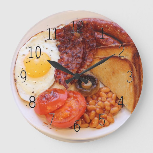 Grande Relógio de novidade em inglês do café da manhã (Frente)
