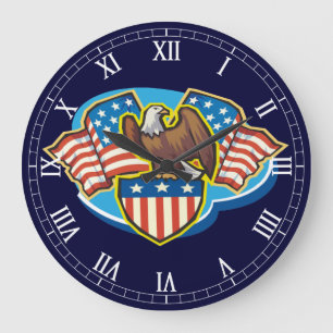 Grande Relógio de Numerais Romanos do American Eagle Rou