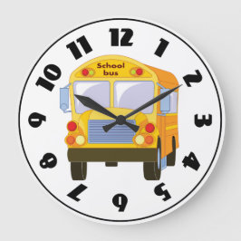 Grande Relógio de ônibus escolar amarelo