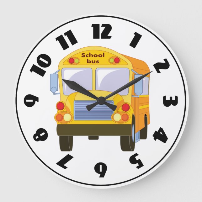 Grande Relógio de ônibus escolar amarelo (Frente)