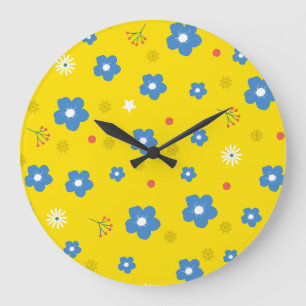 Grande relógio de padrão floral para o quarto para crianç