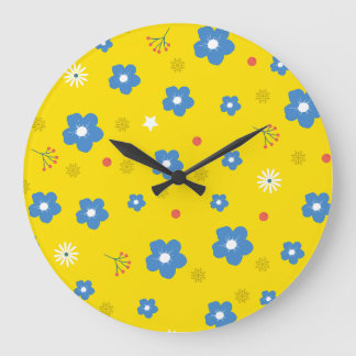 Grande relógio de padrão floral para o quarto para crianç
