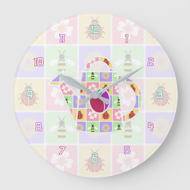 Grande Relógio de Patches de primavera (Frente)