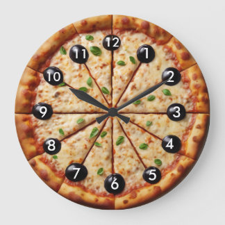 Grande Relógio de pizza de azeitona preta - cozinha de re