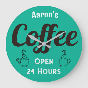 Grande Relógio de placa personalizado para café