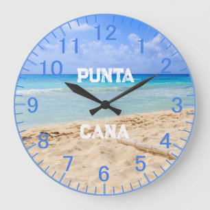 Grande Relógio de praia com areia azul personalizada