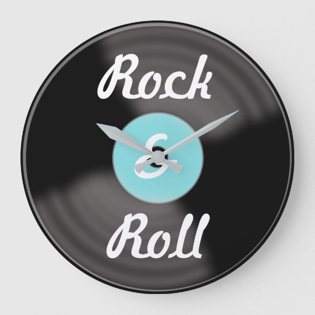 Grande Relógio de Registros Rock & Roll (Frente)