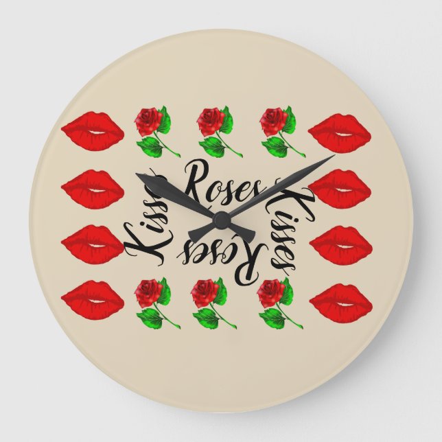 Grande Relógio de rosas e beija-flores (Frente)