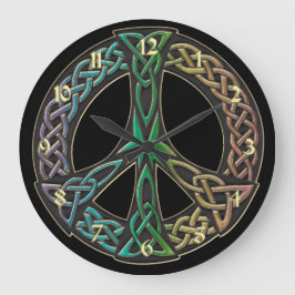 Grande Relógio de Sinal de Paz do Rainbow Celtic Knot