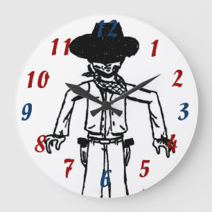 Grande Relógio de Sketch do Cowboy