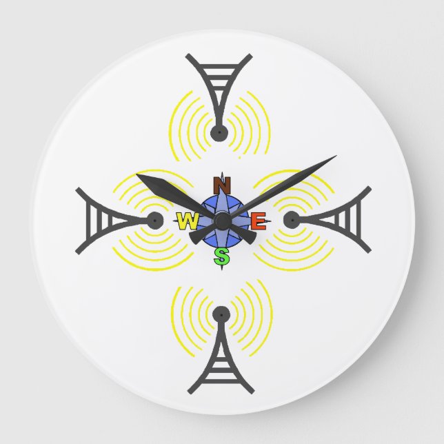 Grande Relógio de Transmissor de Rádio Ham (Frente)