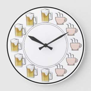 Grande Relógio Divertido de Cerveja e Café 