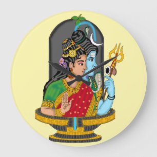 Grande Relógio Divino Shiva Parvati