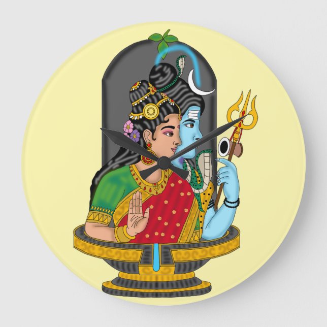 Grande Relógio Divino Shiva Parvati (Frente)