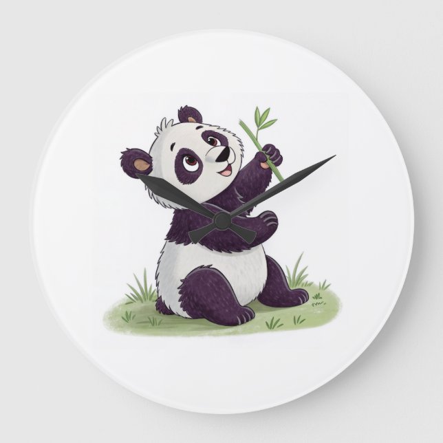 Grande Relógio do Amante de Panda | Decoração Divertida d (Frente)