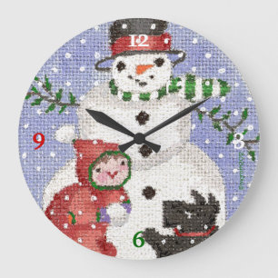 Grande relógio do boneco de neve