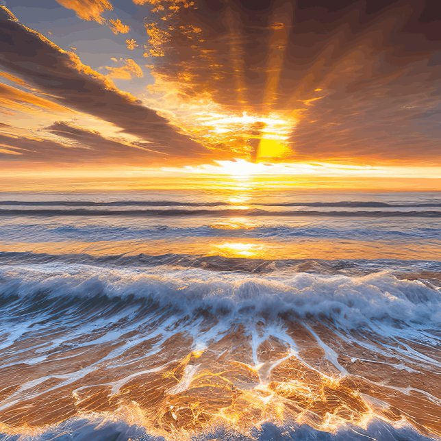 Grande Relógio do nascer do sol do oceano ouro (Criador carregado)