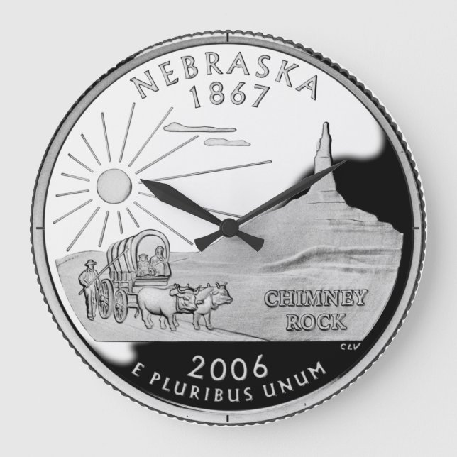 Grande Relógio do Quarter do Estado Faux do Nebraska (Frente)