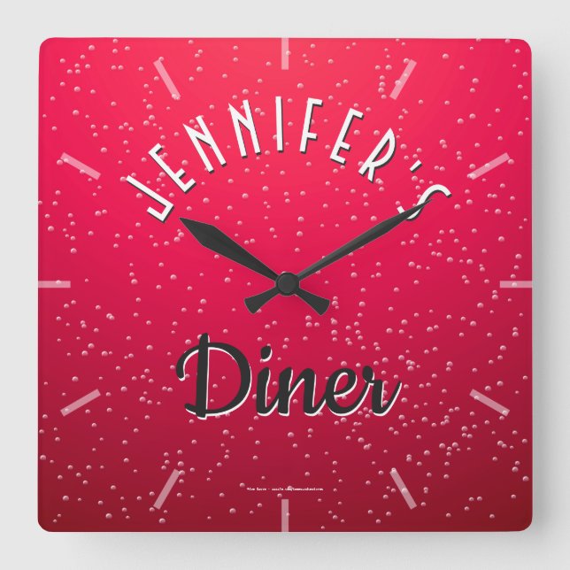 Grande Relógio do Retro da Cherry Soda Personalizado (Frente)