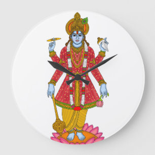 Grande Relógio do Senhor Vishnu – Arte Divina para Parede