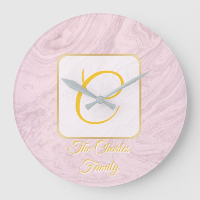 Grande Relógio doméstico da família personalizada (Frente)